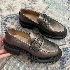 All Saints Lola Studded Leather Loafers